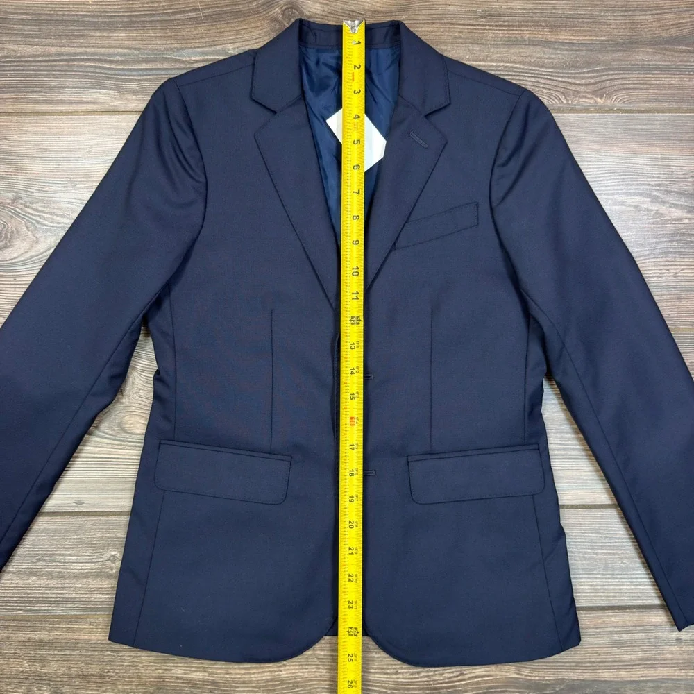 Crewcuts Boys Size 12 Ludlow Blazer Navy Blue Loro Piana Wool Suit Jacket NEW